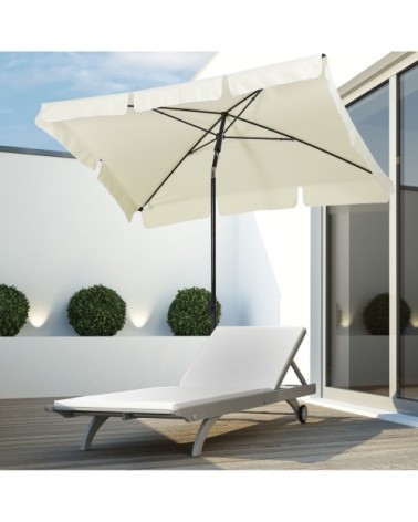 Parasol rectangulaire inclinable beige clair