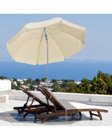 Parasol inclinable octogonal crème