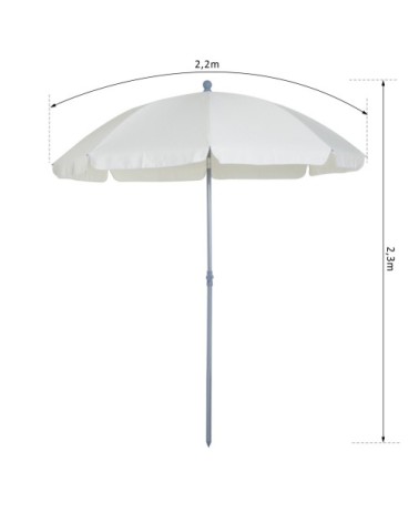 Parasol inclinable octogonal crème