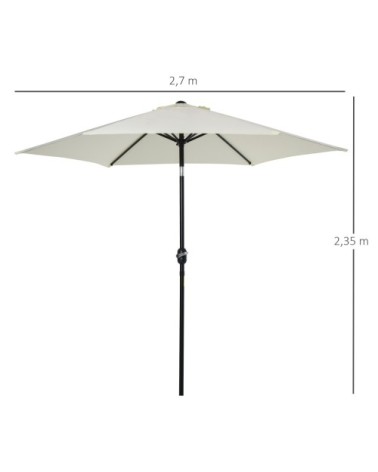 Parasol inclinable de jardin crème