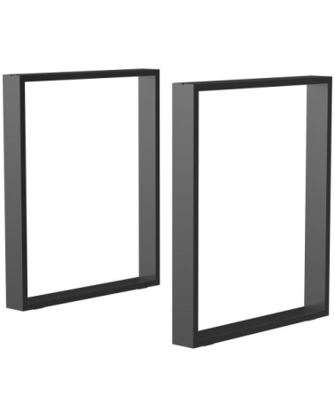 Pieds de table à manger hauteur 72 cm acier noir