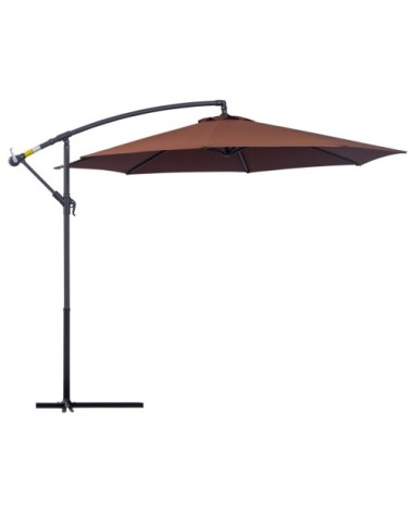 Parasol déporté octogonal chocolat