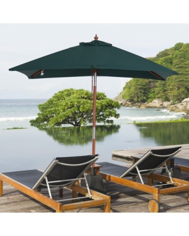 Parasol rectangulaire inclinable vert