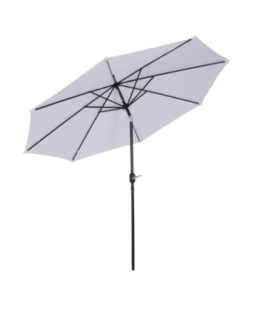 Parasol en aluminium rond inclinable blanc