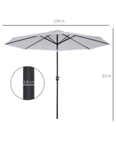 Parasol en aluminium rond inclinable blanc