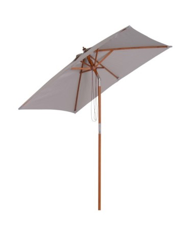 Parasol rectangulaire inclinable gris