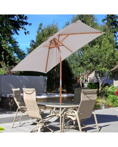 Parasol rectangulaire inclinable gris