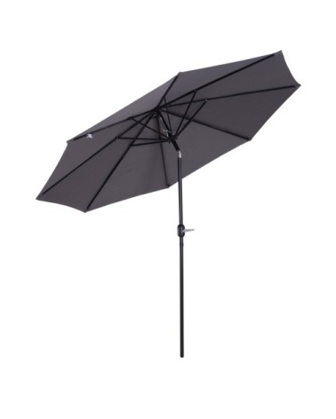 Parasol en aluminium rond inclinable gris