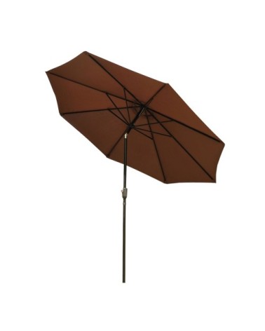 Parasol en aluminium rond inclinable chocolat