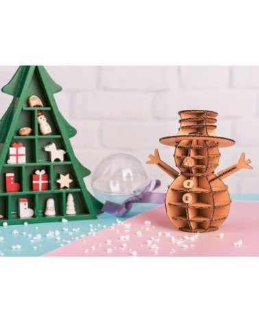 Maquette de bonhomme de neige en carton 12,5x6x6cm