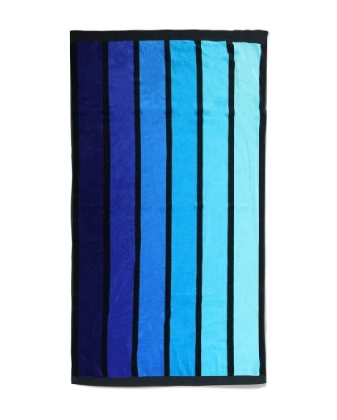 Serviette de plage éponge velours bleu happy Blue 100 x 175