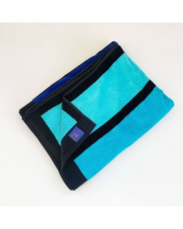 Serviette de plage éponge velours bleu happy Blue 100 x 175