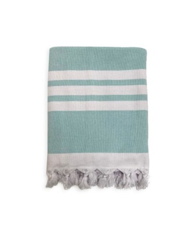Fouta doublée éponge Kandara Aqua 140x180 340g/m²