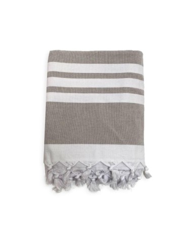 Fouta doublée éponge Kandara Taupe 140x180 340g/m²