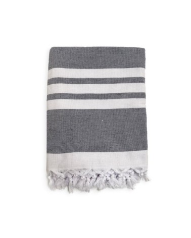 Fouta doublée éponge Kandara Gris 140x180 340g/m²