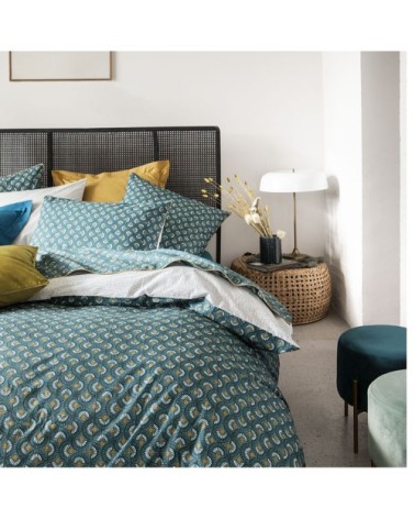 Parure de lit Housse de couette 240x220 + taie carrée bleu