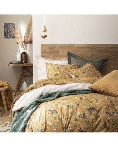 Parure de lit Housse de couette 260x240 + taie rectangle jaune