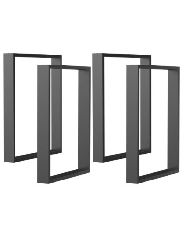 Pieds rectangulaires en acier pour table hauteur 72 cm noir