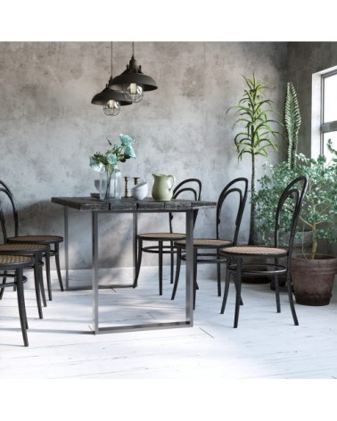Pieds rectangulaires en acier pour table hauteur 72 cm noir
