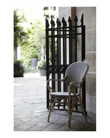 Chaise repas empilable rotin et fibre synthétique cappuccino