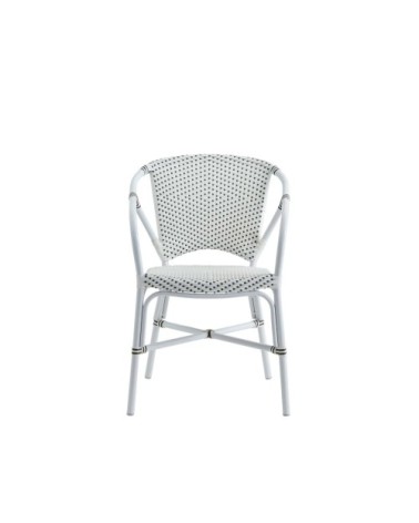 Fauteuil repas empilable en alu et fibre synthétique blanc