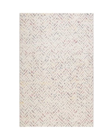 Tapis exterieur design motif pastel tissé plat beige 80x150