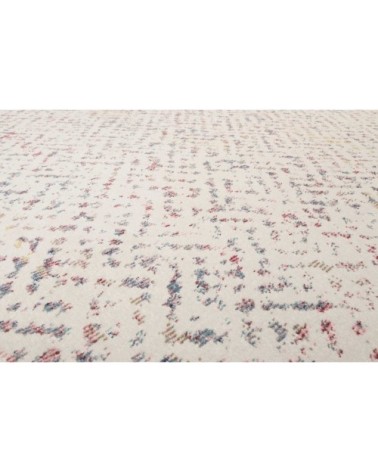 Tapis exterieur design motif pastel tissé plat beige 80x150