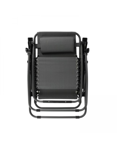 Fauteuil relax de jardin en acier et textilène inclinable gris