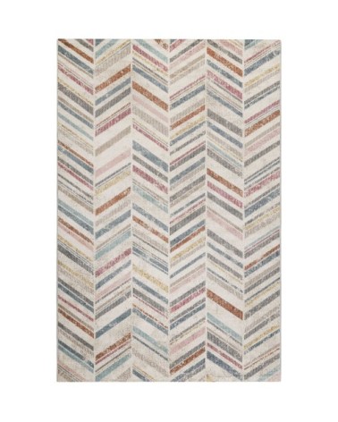 Tapis exterieur tissé plat motif chevrons vintage coloré 120x170
