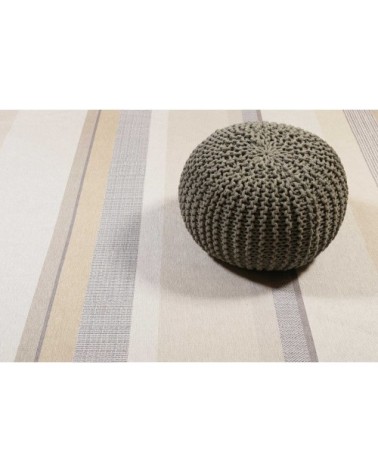 Tapis rayé beige et brun tissé plat 290x190
