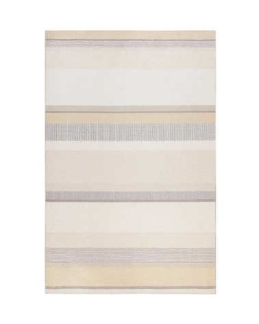 Tapis rayé beige et bruntissé plat 170x120