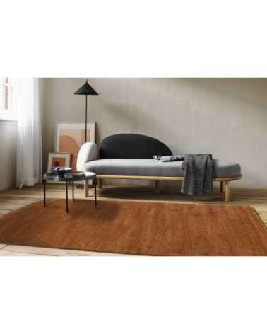 Tapis uni cuivre caramel chiné belle densité 120x170