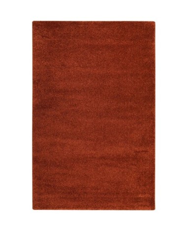 Tapis uni terracota chiné belle densité et qualité 133x200