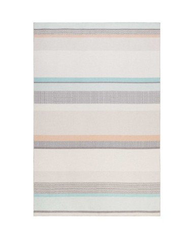 Tapis design rayé tissé plat tons pastels 150x80