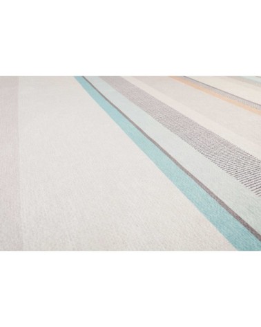 Tapis design rayé tissé plat tons pastels 150x80