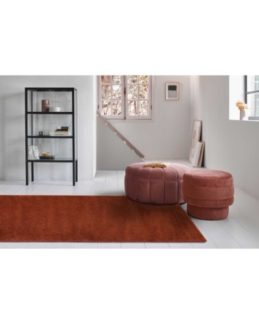 Tapis uni terracotta chiné belle densitéet qualité 80x150