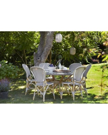 Chaise repas en rotin et fibre synthétique cappuccino