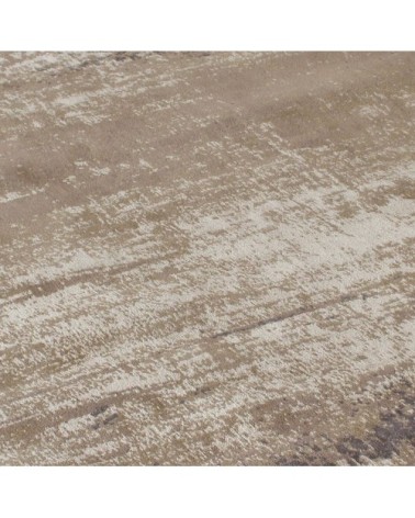 Tapis salon, kilim tissé à la main en coton, marron taupe gris 200x280