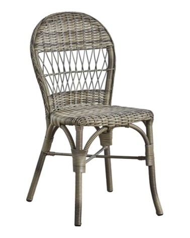 Chaise repas empilable en alu et fibre synthétique taupe