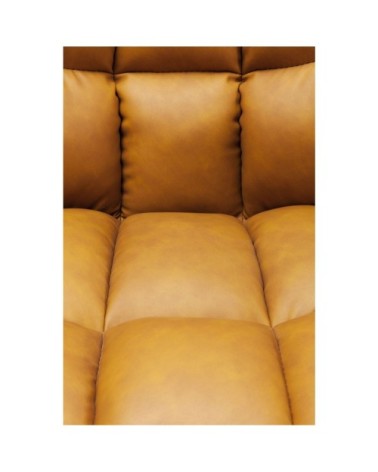 Chaise avec accoudoirs en cuir marron et acier