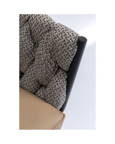 Chaise avec accoudoirs bicolore marron et acier