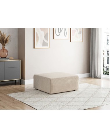 Pouf en velours côtelé - beige