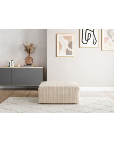 Pouf en velours côtelé - beige