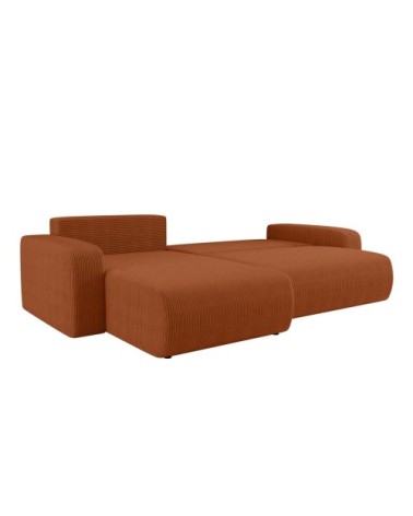 Canapé d'angle max réversible et convertible velours côtelé terracotta