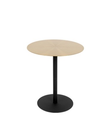 Table basse ronde en métal brossé D40cm laiton
