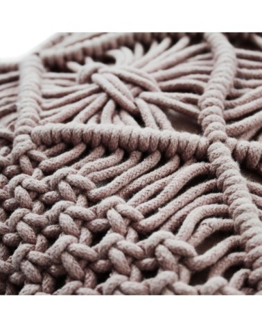 Coussin en coton tressé violet clair 40x60