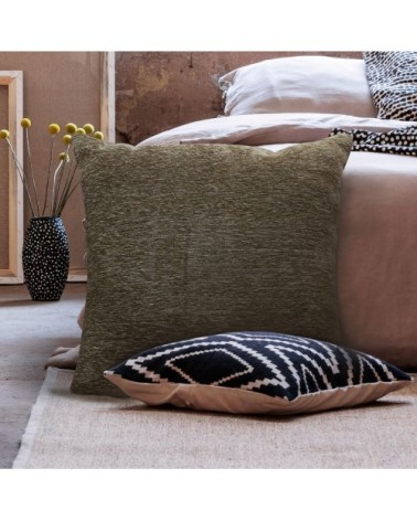 Coussin texturé vintage marron écorce 70x70