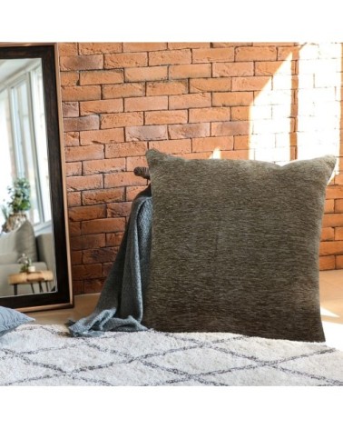 Coussin texturé vintage marron écorce 90x90