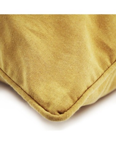 Coussin de sol en polycoton jaune 70x70