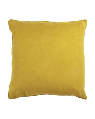 Coussin de sol en suédine jaune 70x70